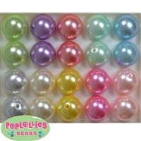 20mm Mix of Pastel Acrylic Pearl Bubblegum Beads