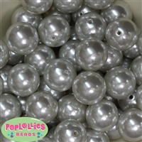24mm White Faux Pearl Bubblegum Beads