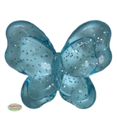 35mm Clear Glitter Cyan Blue Butterfly Bead