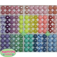 Bulk Mix of Pastel Bubblegum Beads 120pc