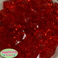 20mm Clear Red Ice Cube Bubblegum Bead