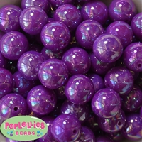 20mm Neon Purple Miracle AB Acrylic Bubblegum Beads Bulk