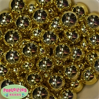 20mm Gold Mirror Acrylic Bubblegum Beads