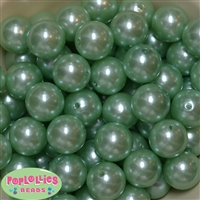 20mm Mint Faux Acrylic Pearl Bubblegum Beads