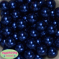 20mm Royal Blue Faux Acrylic Pearl Bubblegum Beads