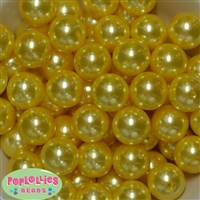 20mm Yellow Faux Acrylic Pearl Bubblegum Beads