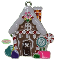 Christmas Gingerbread House Enamel Pendant