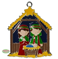 Christmas Nativity Enamel Pendant