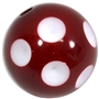 20mm Burgundy Red Polka Dot Bubblegum Beads