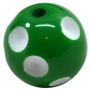 20mm Emerald Green Polka Dot Bubblegum Beads