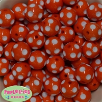 20mm Orange Polka Dot Bubblegum Beads Bulk