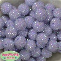 20mm Ice Lavender Rhinestone Bubblegum Beads