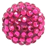 20mm Rose Rhinestone Bubblegum Beads