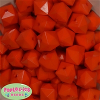 20mm Solid Orange Cube Bubblegum Bead Bulk