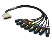 Analog DB25 to XLR-Female Snake Cable | Made from Mogami 2932 & Neutrik Gold Connectors | Premium Finish (Multicolored Boots)
