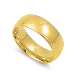 Stainless Steel Gold Plated Plain Wedding Band