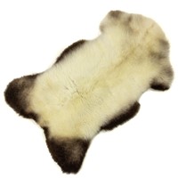 Ivory w Black Short Soft Sheepskin