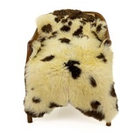 Thick Golden Ivory w Brown Spots Spotted Sheepskin