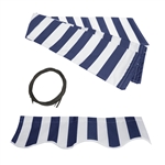 ALEKO Awning Fabric Replacement for 20x10 Ft (6.1x3 m) Retractable Patio Awning, BLUE and WHITE STRIPES