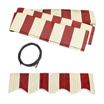ALEKO Awning Fabric Replacement for 20x10 Ft Retractable Patio Awning, MULTI STRIPE RED