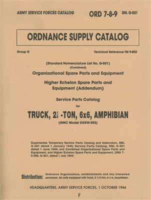 ORD 789 G501 Illustrated Parts GMC 2/12 Ton Amphibian