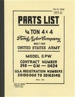 TM 10-1348 Illustrated Parts Manual for Ford GPW, Change 1, 10 April 1942
