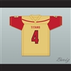 Bailey Zappe 4 Victoria East High School Titans Old Gold Football Jersey 1