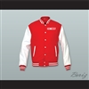 Hennessy Queens Bridge 95 Red Wool and White Lab Leather Varsity Letterman Jacket