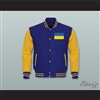 Ukraine Royal Blue Wool and Yellow Gold Lab Leather Varsity Letterman Jacket