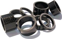 Black carbon headset spacer kit 1"  5 10 15 20 mm height spacers