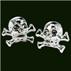 Pirate Valve Caps (Schrader), CHROME, Skull Crossbone