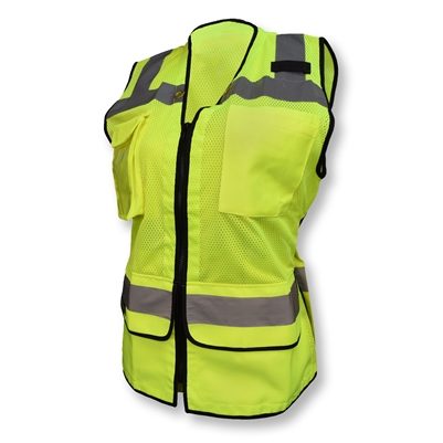 SV59W Ladies Heavy Duty Surveyor Safety Vest - Green - Size M
