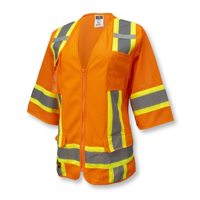 SV63W Two Tone Surveyor Type R Class 3 Women's Safety Vest - Orange - Size 2X