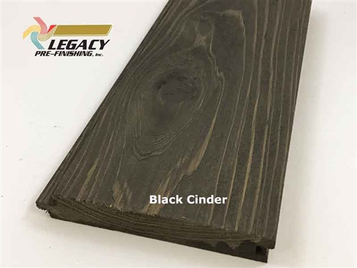 Prefinished Cypress Tongue And Groove Nickel Gap Siding - Black Cinder Stain