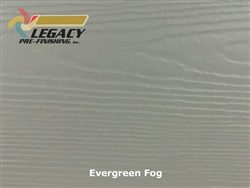 James Hardie fiber cement lap siding custom finished in a gray/green color called Evergreen Fog