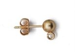 6mm Ball Earring Post with Loop with Backing