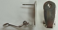 Flat Fingernail Pieced Clip Earring-IMITATION RHODIUM SILVER