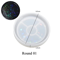 Holographic Silicone Rimmed Coaster Mold - Small Round shape
