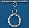 Sterling Silver Filled Twisted Toggle - 12mm