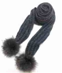 488 B Cardiff Cashmere Brushmere Scarf with Poms