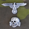 Reproduction Waffen SS Metal Cap Skull And Eagle
