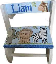 Blue happy Safari Flip step stool
