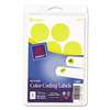 AVERY-DENNISON Printable Removable Color-Coding Labels, 1 1/4" dia, Neon Yellow, 400/Pack