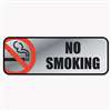 COSCO 098207 Brush Metal Office Sign, No Smoking, 9 x 3, Silver/Red
