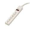 FELLOWES MFG. CO. Six-Outlet Power Strip, 120V, 4ft Cord, 10 7/8 x 1 7/8 x 1 5/8, Platinum