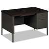 HON COMPANY Metro Classic Right Pedestal Desk, 48w x 30d x 29 1/2h, Mahogany/Charcoal