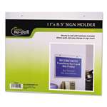 NU-DELL MANUFACTURING Clear Plastic Sign Holder, Wall Mount, 8 1/2 x 11