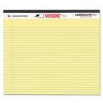 ROARING SPRING PAPER PRODUCTS WIDE Landscape Format Writing Pad, College Ruled, 11 x 9 1/2, Canary, 40 Sheets