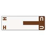 SMEAD MANUFACTURING CO. Alpha-Z Color-Coded First Letter Name Labels, H & U, Dark Brown, 100/Pack