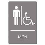Headline Sign 4815 ADA Sign, Men Restroom Wheelchair Accessible Symbol, Molded Plastic, 6 x 9, Gray